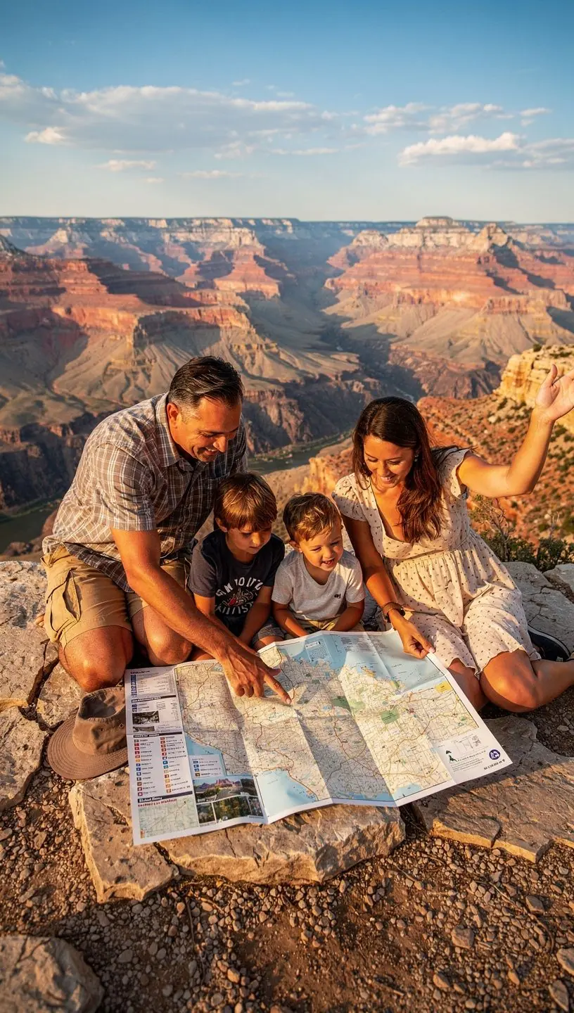 Rodzina ciesząca się piknikiem w pięknym otoczeniu przyrody w Stanach Zjednoczonych.